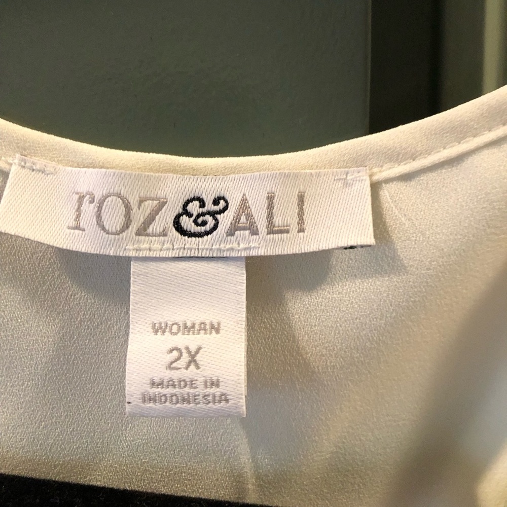 NWT Roz & Ali Sleeveless Crème Blouse - Picture 2 of 4